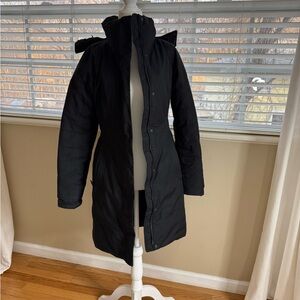 The North Face Women's Black Long Puffer Coat with Hood